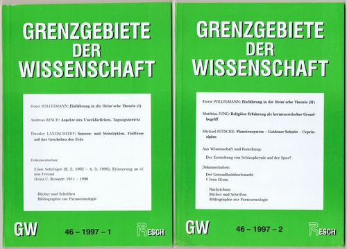 Grenzgebiete der Wissenschaft. 46. Jahrgang, 1997. Heft 1-4 - Grenzwissenschaft
