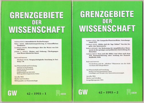 Grenzgebiete der Wissenschaft. 42. Jahrgang, 1993. Heft 1-4 - Grenzwissenschaft