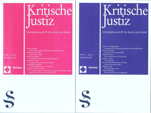 Kritische Justiz. Jahrgang 38. Heft 1-4. Jahr 2005 Komplett - Recht und Politik