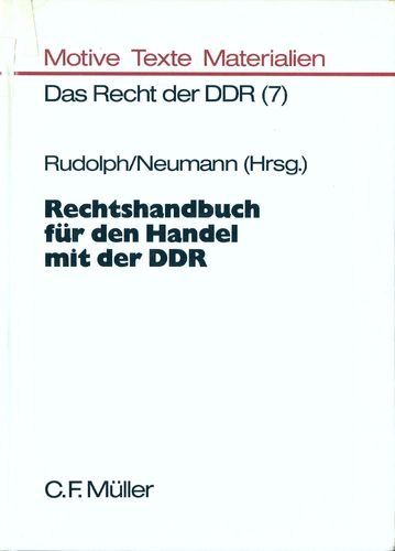 Rudolph/Neumann [Hrsg.]: Rechtshandbuch für den Handel mit der DDR